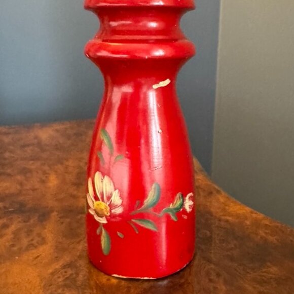 Vintage Zassenhaus Red Floral Pepper Mill - Picture 6 of 11